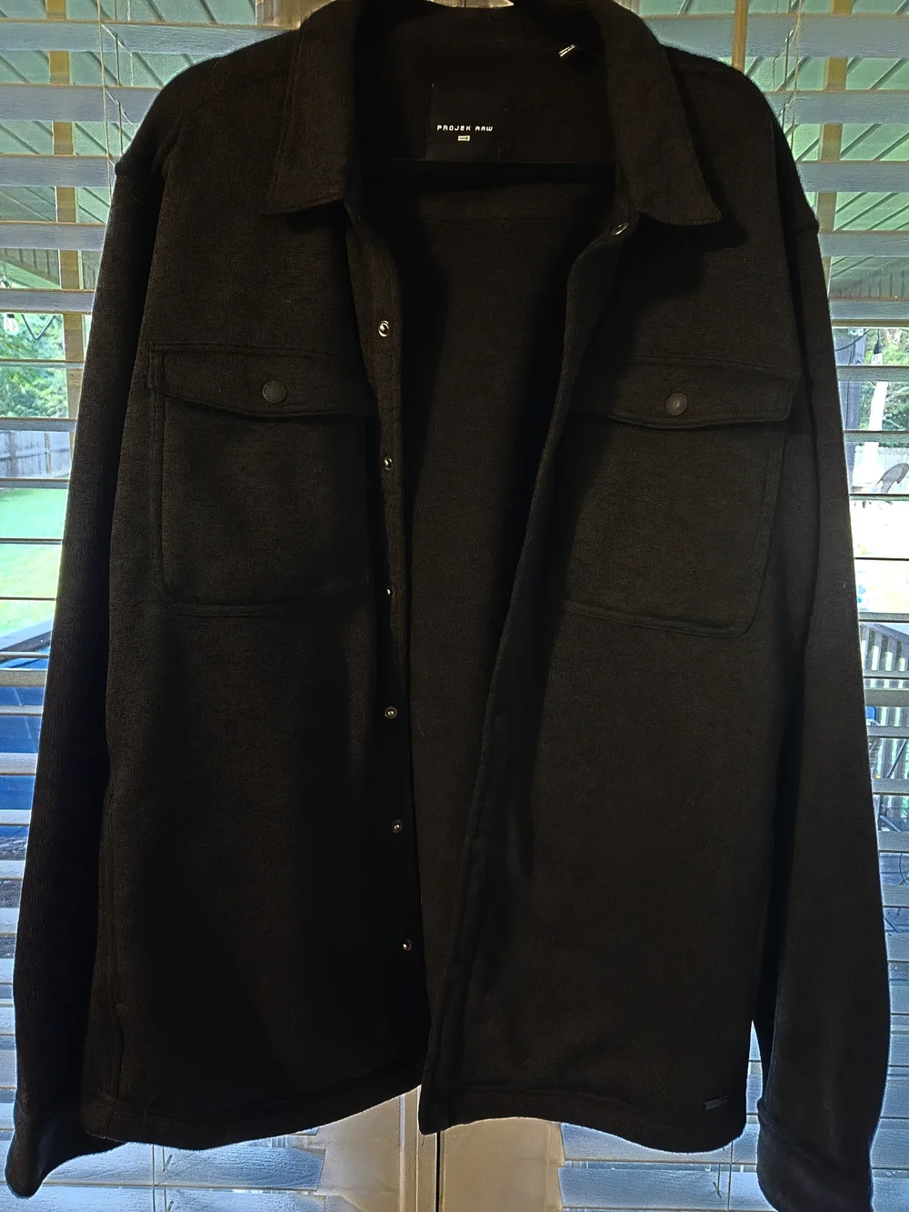 Projek Raw Black Overshirt Fleece Lined Jacket Sz 2XL